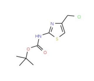 tert-Butyl 4-(chloromethyl)thiazol-2-ylcarbamate (CAS 892952-70-4) - chemical structure image