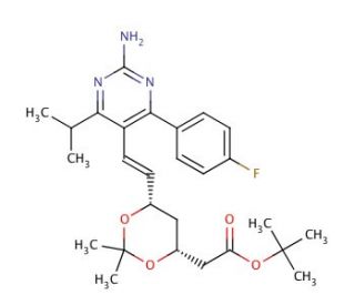 tert-Butyl-7-[4-(4-fluorophenyl)-6-isopropyl-2-aminopyrimidin-5-yl]-(3R,5S)-isopropylidene-(E)-6-heptenoate - chemical struct