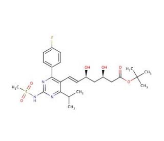 tert-Butyl-7-[4-(4-fluorophenyl)-6-isopropyl-2-mesylaminopyrimidin-5-yl]-(3R,5S)-dihydroxy-(E)-6-heptenoate - chemical struct