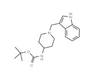 tert-butyl N-[1-(1H-indol-3-ylmethyl)piperidin-4-yl]carbamate - chemical structure image