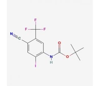 tert-Butyl N-[4-cyano-2-iodo-5-(trifluoromethyl)phenyl]carbamate - chemical structure image