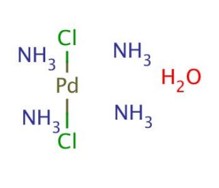 Tetraamminepalladium(II) chloride monohydrate (CAS 13933-31-8) - chemical structure image