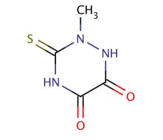 Tetrahydro-2-methyl-3-thioxo-1,2,4-triazine-5,6-dione (CAS 58909-39-0) - chemical structure image