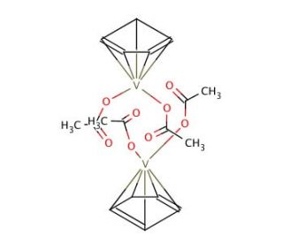 Tetrakis(acetato)bis(cyclopentadienyl)divanadium(III) (CAS 11077-92-2) - chemical structure image
