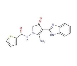 Thiophene-2-carboxylic acid [5-amino-4-(1H-benzoimidazol-2-yl)-3-oxo-2,3-dihydro-pyrrol-1-yl]-amide - chemical structure imag