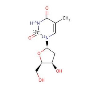 Thymidine-13C,15N2 (CAS 50-89-5 (unlabeled)) - chemical structure image
