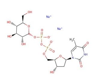 Thymidine-5&prime;-diphospho-&alpha;-D-glucose disodium salt (CAS 148296-43-9) - chemical structure image