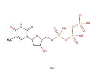 Thymidine 5&prime;-triphosphate sodium salt (CAS 18423-43-3) - chemical structure image