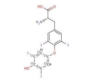 Thyroxine-13C6 (CAS 51-48-9 (unlabeled)) - chemical structure image