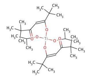 Titanium(IV) diisopropoxidebis(2,2,6,6-tetramethyl-3,5-heptanedionate) (CAS 144665-26-9) - chemical structure image