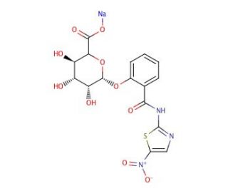 Tizoxanide Glucuronide, Sodium Salt (CAS 221287-83-8) - chemical structure image