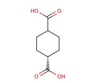 trans-1,4-Cyclohexanedicarboxylic acid (CAS 619-82-9) - chemical structure image