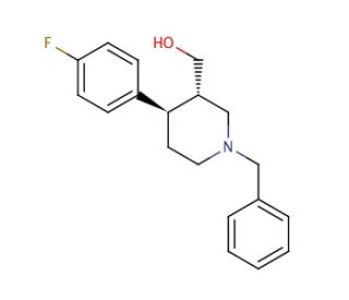 trans 1-Benzyl-4-(4-fluorophenyl)-3-piperidinemethanol (CAS 201855-60-9) - chemical structure image