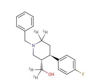 trans 1-Benzyl-4-(4-fluorophenyl)-3-piperidinemethanol-d4 - chemical structure image