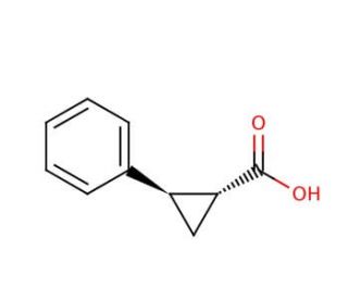 trans-2-Phenylcyclopropane-1-carboxylic acid (CAS 939-90-2) - chemical structure image