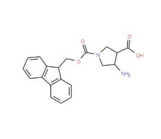 trans-4-Amino-1-Fmoc-pyrrolidine-3-carboxylic acid - chemical structure image