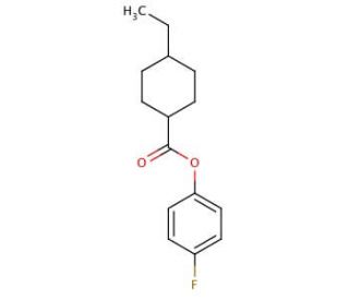 trans-4-Fluorophenyl 4-ethylcyclohexanecarboxylate (CAS 100633-61-2) - chemical structure image