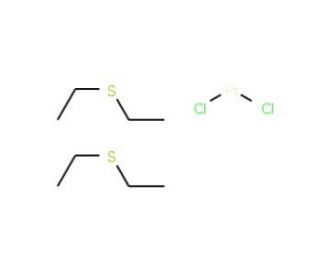 trans-Dichlorobis(diethylsulfide)platinum(II), Pt 43.7% (CAS 15337-84-5) - chemical structure image