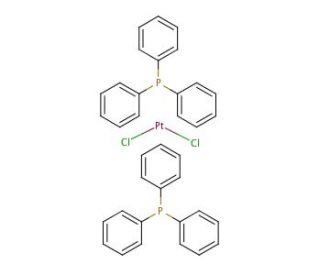 trans-Dichlorobis(triphenylphosphine)platinum(II) (CAS 14056-88-3) - chemical structure image