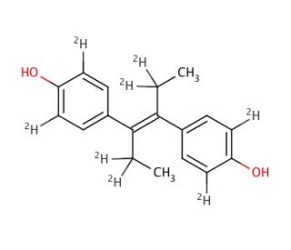 trans-Diethyl-1,1,1&prime;,1&prime;-stilbestrol-3,3&prime;,5,5&prime;-d8 (CAS 91318-10-4) - chemical structure image