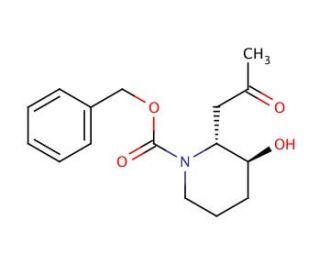 trans-N-Benzyloxycarbonyl 3-Hydroxy-2-(2-oxopropyl)piperidine - chemical structure image
