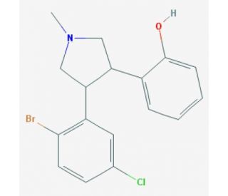 trans-N-Methyl-3-(2-hydroxyphenyl)-4-(2-bromo-5-chlorophenyl)pyrrolidine - chemical structure image