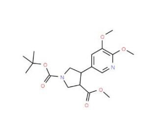(trans-Racemic) 1-tert-Butyl 3-methyl 4-(5,6-di-methoxypyridin-3-yl)pyrrolidine-1,3-dicarboxylate - chemical structure image
