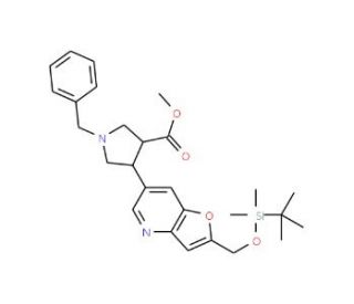 (trans-racemic)-Methyl 1-benzyl-4-(2-((tert-butyldimethylsilyloxy)methyl)furo[3,2-b]pyridin-6-yl)pyr (CAS 1189172-05-1) - che