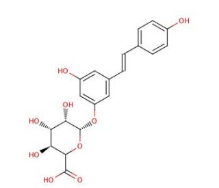 trans Resveratrol 3-O-&beta;-D-Glucuronide (CAS 387372-17-0) - chemical structure image