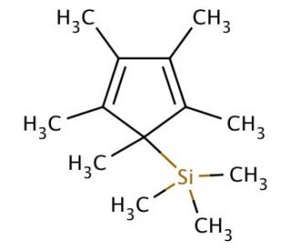 Trimethyl(1,2,3,4,5-pentamethyl-2,4-cyclopentadien-1-yl)silane (CAS 87778-95-8) - chemical structure image
