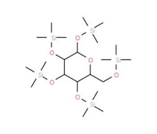 Trimethylsilyl-&alpha;-D-(&plus;)-glucose (CAS 3327-61-5) - chemical structure image