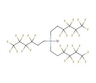 Tris(3,3,4,4,5,5,6,6,6-nonafluorohexyl)tin bromide (CAS 240497-37-4) - chemical structure image