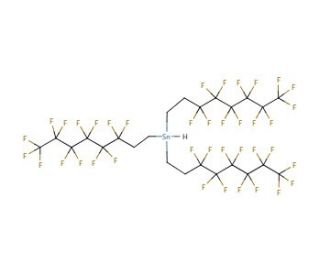 Tris(3,3,4,4,5,5,6,6,7,7,8,8,8-tridecafluorooctyl)tin hydride (CAS 175354-32-2) - chemical structure image
