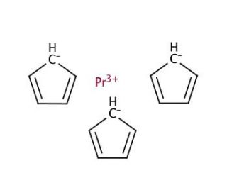 Tris(cyclopentadienyl)praseodymium(III) (CAS 11077-59-1) - chemical structure image
