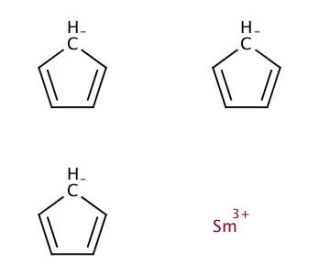 Tris(cyclopentadienyl)samarium(III) (CAS 1298-55-1) - chemical structure image