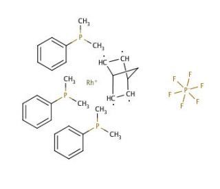 [Tris(dimethylphenylphosphine)](2,5-norbornadiene)rhodium(I) PF6 (CAS 32761-50-5) - chemical structure image