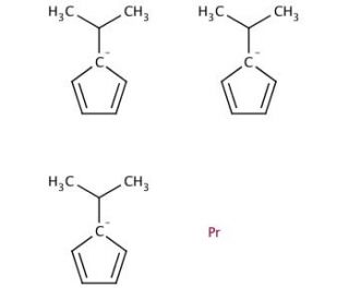 Tris(isopropylcyclopentadienyl)praseodymium(III) (CAS 69021-86-9) - chemical structure image