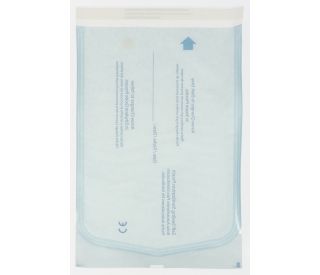 Clear, self-sealing feature of UltraCruz&reg; Sterilization Pouch, 10" x 14.5", 100/bx showing the easy-to-use design for seal 