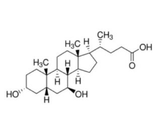 Ursodeoxycholic acid (CAS 128-13-2) - chemical structure image