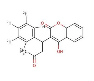 Warfarin-d5 (CAS 81-81-2 (unlabeled)) - chemical structure image