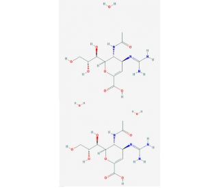 Zanamivir sesquihydrate (CAS 139110-80-8&#0; (anhydrous)) - chemical structure image