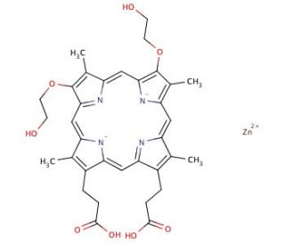 Zinc (II) Deuteroporphyrin IX-2,4-bisethyleneglycol (CAS 119700-81-1) - chemical structure image
