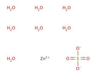 Zinc sulfate heptahydrate (CAS 7446-20-0) - chemical structure image