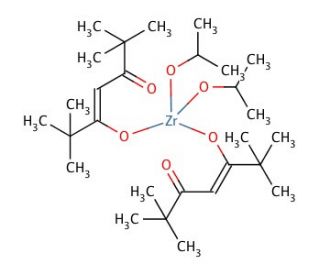 Zirconium(IV) diisopropoxidebis(2,2,6,6-tetramethyl-3,5-heptanedionate) (CAS 204522-78-1) - chemical structure image